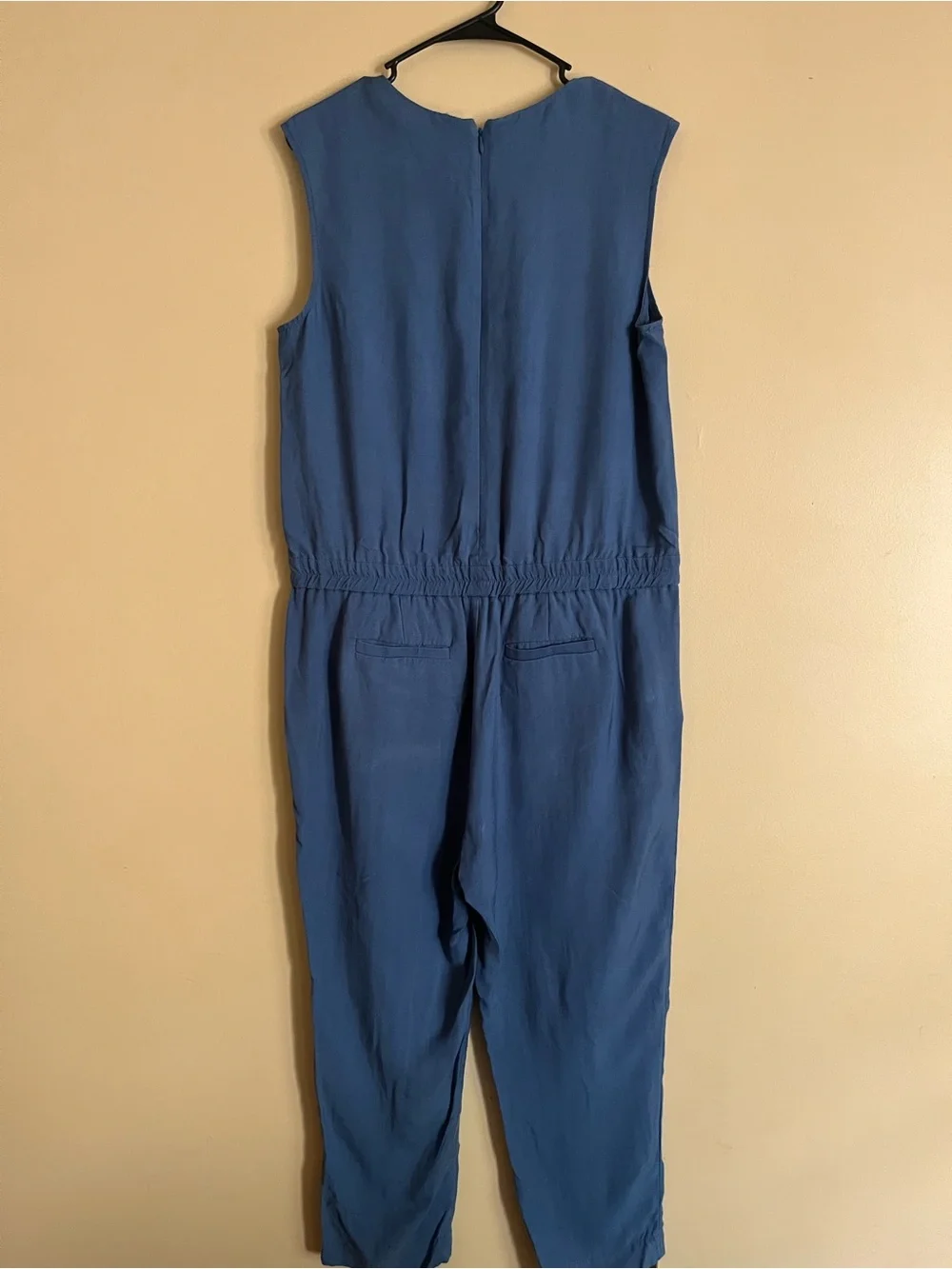 J. Crew Sleeveless Teal-Blue V-Neck Jumpsuit